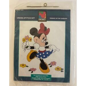 NIP Sealed‎ Mickey Unlimited Minnie In The Garden Cross-Stitch Kit